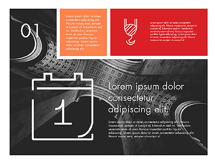 Modèle de présentation plate de la grille, Diapositive 2, 03539, Modèles de présentations — PoweredTemplate.com