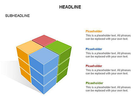 Cube Diagram, Slide 14, 03542, Shapes — PoweredTemplate.com