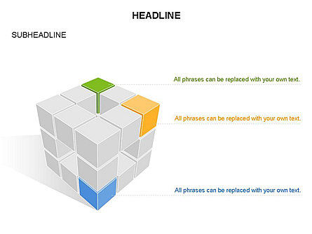 Cube Diagram, Slide 18, 03542, Shapes — PoweredTemplate.com