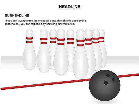 Bowling Gasse Pins Diagramm, Folie 11, 03543, Schablonen — PoweredTemplate.com