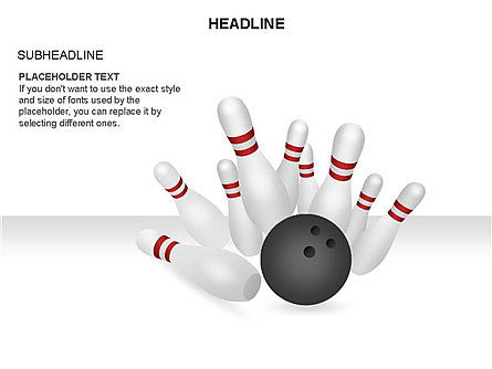 Bowling Gasse Pins Diagramm, Folie 9, 03543, Schablonen — PoweredTemplate.com