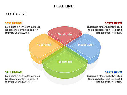Círculo dividido en diagrama de sectores, Diapositiva 11, 03544, Gráficos circulares — PoweredTemplate.com