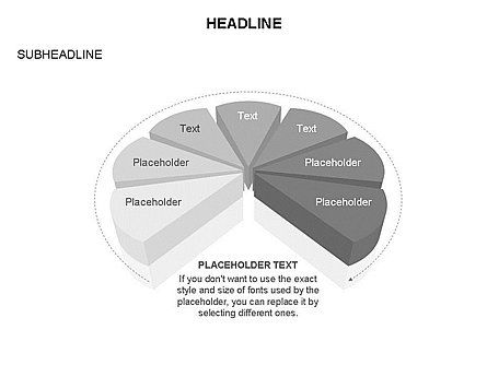 Círculo dividido en diagrama de sectores, Diapositiva 16, 03544, Gráficos circulares — PoweredTemplate.com