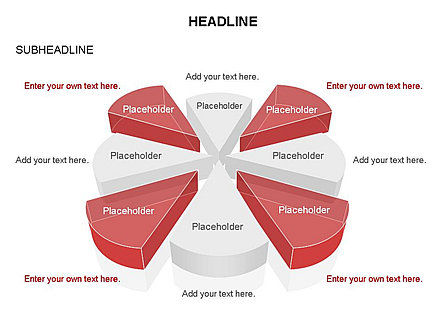 Círculo dividido en diagrama de sectores, Diapositiva 18, 03544, Gráficos circulares — PoweredTemplate.com