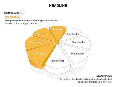 Círculo dividido en diagrama de sectores, Diapositiva 19, 03544, Gráficos circulares — PoweredTemplate.com