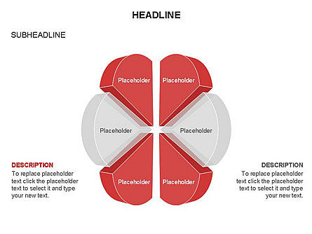 Círculo dividido en diagrama de sectores, Diapositiva 27, 03544, Gráficos circulares — PoweredTemplate.com