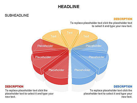 Círculo dividido en diagrama de sectores, Diapositiva 30, 03544, Gráficos circulares — PoweredTemplate.com