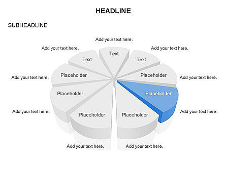 Círculo dividido en diagrama de sectores, Diapositiva 7, 03544, Gráficos circulares — PoweredTemplate.com