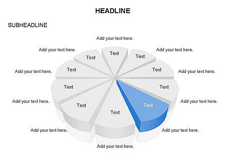 Cerchio diviso in settori diagramma, Slide 8, 03544, Grafici a Torta — PoweredTemplate.com