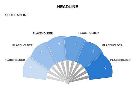 Hand Fan Diagram Set, Slide 11, 03546, Shapes — PoweredTemplate.com