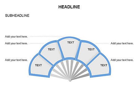 Hand Fan Diagram Set, Slide 24, 03546, Shapes — PoweredTemplate.com
