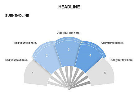 Hand Fan Diagram Set, Slide 25, 03546, Shapes — PoweredTemplate.com