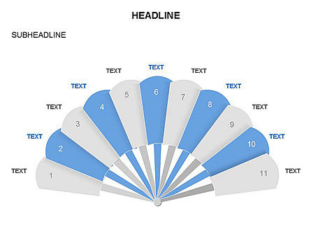 Hand Fan Diagram Set, Slide 6, 03546, Shapes — PoweredTemplate.com