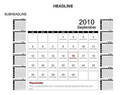 Powerpoint kalendersjabloon, Dia 19, 03548, Timelines & Calendars — PoweredTemplate.com
