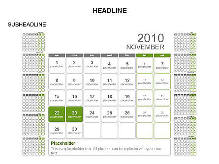 Modelo de calendário de powerpoint, Deslizar 20, 03548, Timelines & Calendars — PoweredTemplate.com