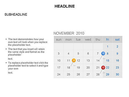 パワーポイントカレンダーテンプレート, スライド 31, 03548, Timelines & Calendars — PoweredTemplate.com