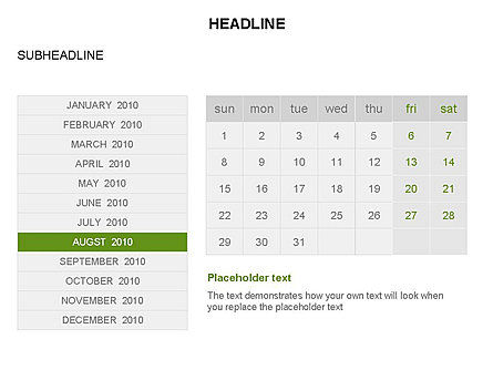 Modelo de calendário de powerpoint, Deslizar 32, 03548, Timelines & Calendars — PoweredTemplate.com
