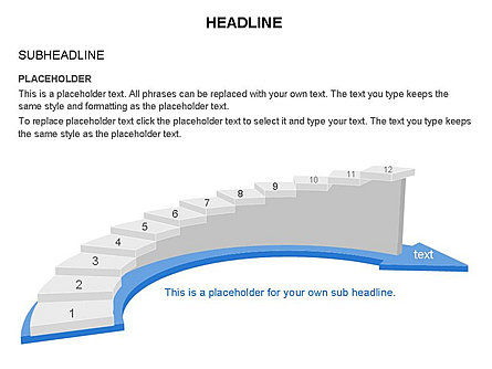 Pasos hacia arriba conjunto de diagramas, Diapositiva 28, 03551, Diagramas de la etapa — PoweredTemplate.com