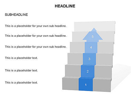 다이어그램 설정 단계 위로, 슬라이드 4, 03551, 단계 도표 — PoweredTemplate.com