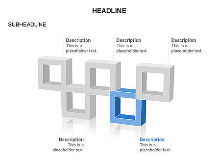Diagrammen van holle vierkanten, PowerPoint-sjabloon, 03560, Figuren — PoweredTemplate.com