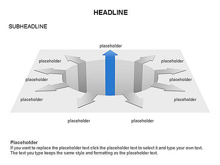 Pijlen en voorwerpen, PowerPoint-sjabloon, 03562, Procesdiagrammen — PoweredTemplate.com