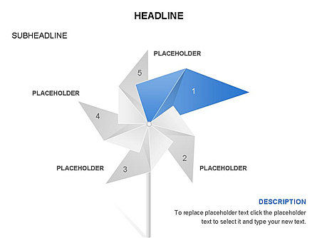 Paper Wind Fan Diagram, Slide 13, 03566, Stage Diagrams — PoweredTemplate.com