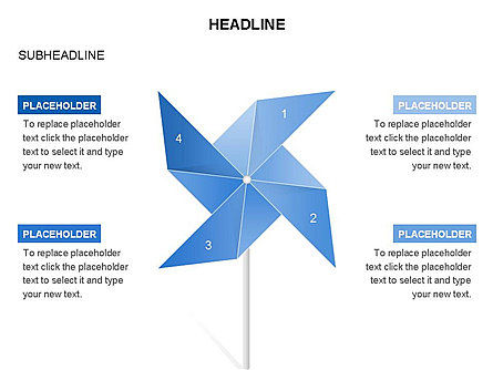 Paper Wind Fan Diagram, Slide 17, 03566, Stage Diagrams — PoweredTemplate.com
