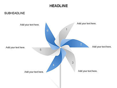 Papier-Wind-Fan-Diagramm, Folie 22, 03566, Ablaufdiagramme — PoweredTemplate.com