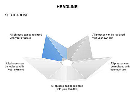 Origami Style Diagram, Slide 12, 03568, Shapes — PoweredTemplate.com