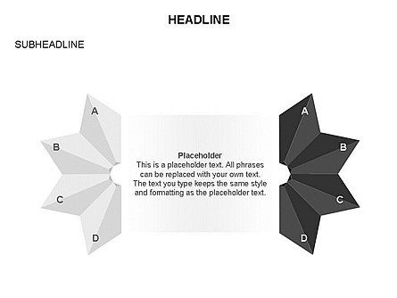Origami Style Diagram, Slide 14, 03568, Shapes — PoweredTemplate.com