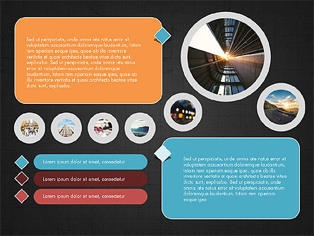 Agenda et boîtes de texte, Diapositive 12, 03595, Schémas d'étapes — PoweredTemplate.com