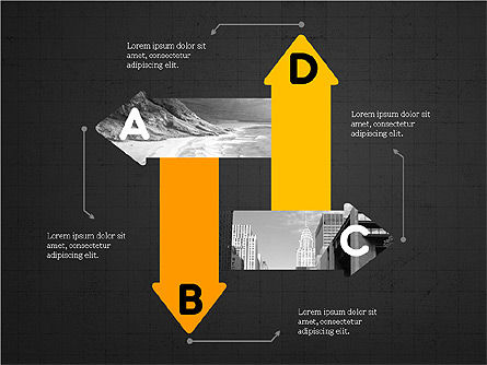 Flechas de proceso e idea, Diapositiva 16, 03602, Diagramas de proceso — PoweredTemplate.com