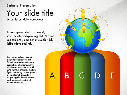 Infografía de Red Global, Plantilla de PowerPoint, 03605, Infografías — PoweredTemplate.com