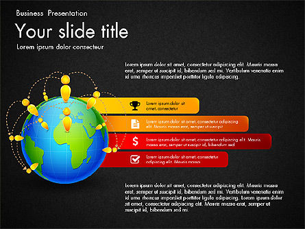 Infografía de Red Global, Diapositiva 14, 03605, Infografías — PoweredTemplate.com