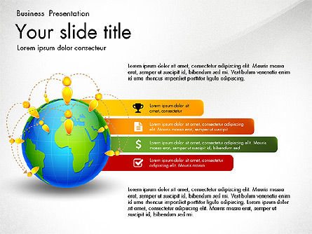 Infografis Jaringan Global, Slide 6, 03605, Infografis — PoweredTemplate.com