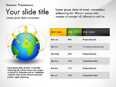 Infografis Jaringan Global, Slide 8, 03605, Infografis — PoweredTemplate.com