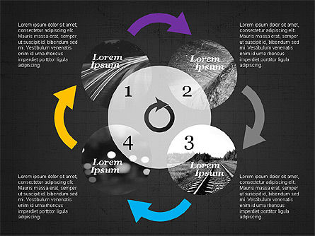 Flèches et cercles, Diapositive 14, 03608, Modèles de présentations — PoweredTemplate.com