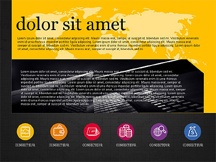 Plantilla de presentación moderna y creativa en estilo de diseño plano, Diapositiva 11, 03609, Plantillas de presentación — PoweredTemplate.com