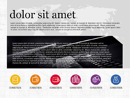 Modello di presentazione moderna e creativa in stile design piatto, Slide 3, 03609, Modelli Presentazione — PoweredTemplate.com