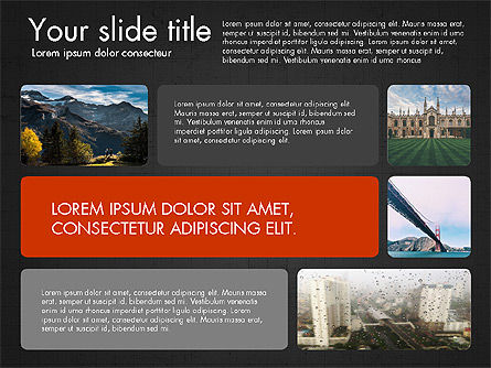 Plantilla de presentación con fotos, Diapositiva 12, 03613, Plantillas de presentación — PoweredTemplate.com