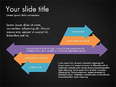 Conjunto de Diagramas de Procesos Arrow, Diapositiva 16, 03615, Diagramas de proceso — PoweredTemplate.com