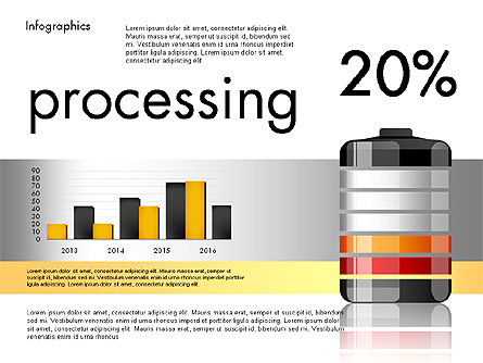 Infographie de niveau de charge de la batterie, Diapositive 6, 03616, Infographies — PoweredTemplate.com