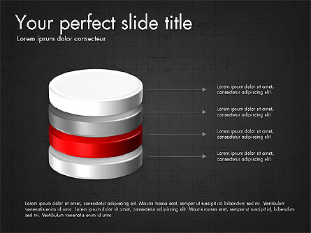 Stacked Cylinder, Slide 10, 03622, Shapes — PoweredTemplate.com