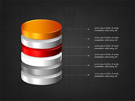 Stacked Cylinder, Slide 13, 03622, Shapes — PoweredTemplate.com