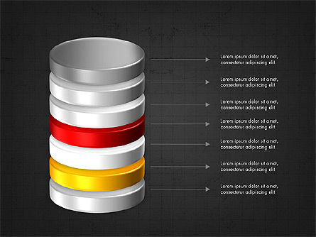 Stacked Cylinder, Slide 15, 03622, Shapes — PoweredTemplate.com