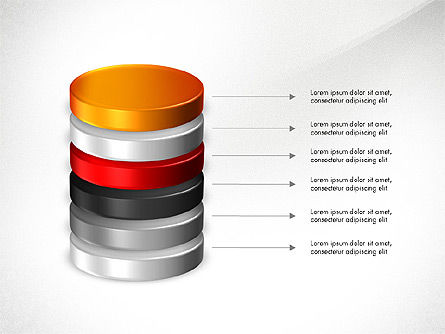 Cylindre empilé, Diapositive 5, 03622, Formes — PoweredTemplate.com
