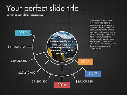 Slide Deck with Orbit Charts, Slide 11, 03625, Presentation Templates — PoweredTemplate.com