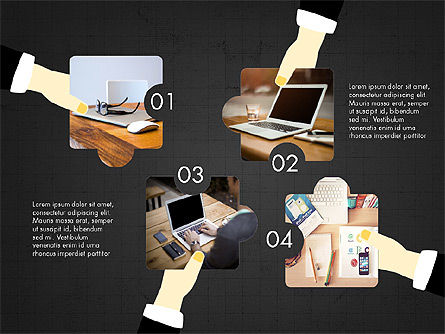 Teamwork Concept with Puzzle Pieces, Slide 12, 03626, Presentation Templates — PoweredTemplate.com