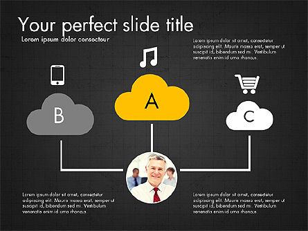 미디어 및 구름 슬라이드 데크, 슬라이드 10, 03628, 프레젠테이션 템플릿 — PoweredTemplate.com