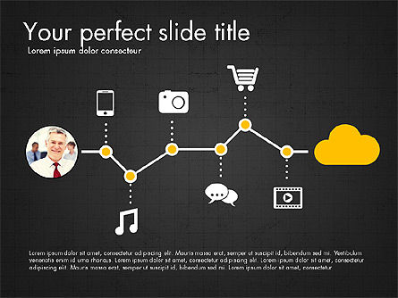 미디어 및 구름 슬라이드 데크, 슬라이드 9, 03628, 프레젠테이션 템플릿 — PoweredTemplate.com